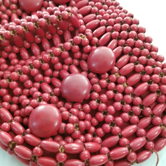 Vintage Czechoslovakian Wood Bead Purse - Picture 2 of 10